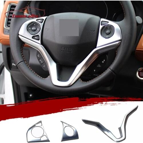 New Sport Chrome Matte Style Steering Wheel Trim for Honda City 2015 2016 2017 Car Accessories