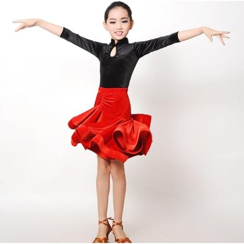 New Latin Dance Dress Girls Latin Dance Competition Dress Kids Professional Samba/Tango/Rumba Performance Stage Clothes DQL549