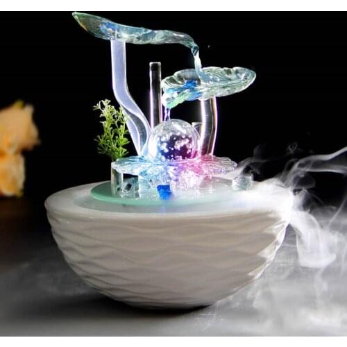 Wealth Bring Good Luck Water Fountain Fengshui Crafts Home Decoration New Year Gifts Office Desk Business Tan Color