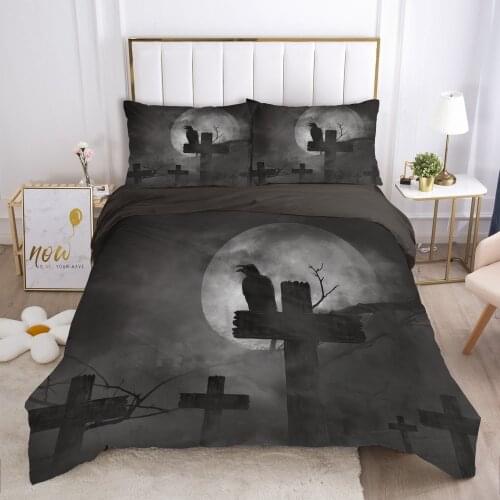 Skull Deadpool Duvet cover set 240x220 200x200 Bedding set Twin Queen King Double Bed linens Quilt cover Bedclothes crow