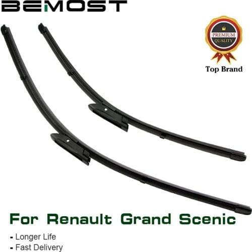 BEMOST Car Wiper Blades Natural Rubber For Renault Grand Scenic 2 3 4 ,Model Year From 2005 To 2018 Fit Push Button/Bayonet Arms