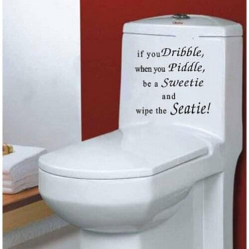 Toilet Seat Decal Art Sticker If You Dribble Word Art Lettering Printed PVC Wall Sticker