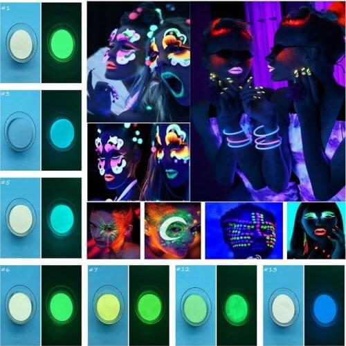 Luminous powder Pigment phosphor powder DIY Nail Polish,500g/lot Glowing Noctilucent Powder Paint Powder,13 Colors for Choose