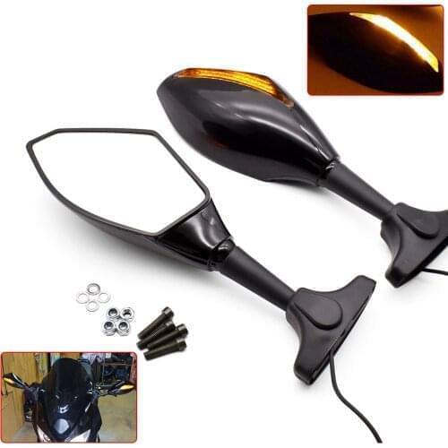 Universal Motorcycle LED Turn Signals Rear View Side Mirrors For Yamaha SEROW225 250 TTR125 TTR250 TTR600 XT250 TRICKER