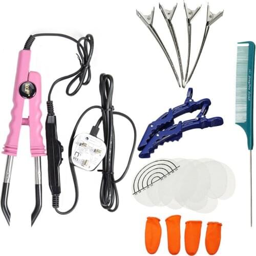 Professional Loof Hair Extension Fusion Iron Tool Pre Bonded Keratin Adjustable Temperature Connector Wand Iron Full Tool Kit