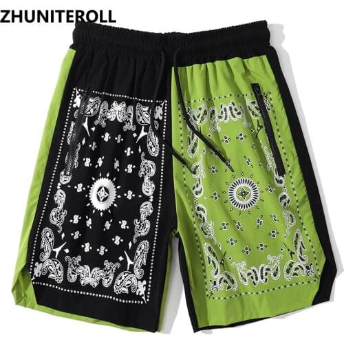 Bohemia Vintage Paisley Print 2021 Shorts Streetwear Hip Hop Short Sweatpants Block Men Jogger Baggy Skateboard Shorts Trousers