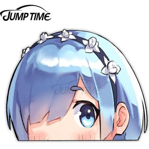 Jump Time 13 x 6.8cm For Rem Peeker Car Stickers Vinyl Material Windows Decal Trunk Scratch-proof Sticker Personality Decor