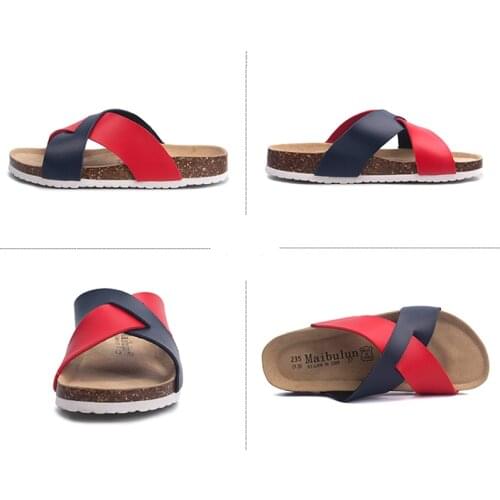Women Shoes Women Cork Slippers Non-Slip Flat Muffins Cork Slippers Summer Women Beach Shoes Sandals