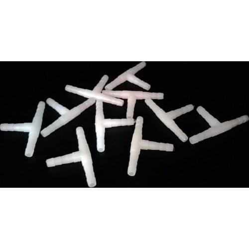 10pcs/lot 4mm 3 ways Plastic Aquarium Fish Tank Air Pump Connector T Shaped Connector Control Valve Air Pipe Tube Accessories