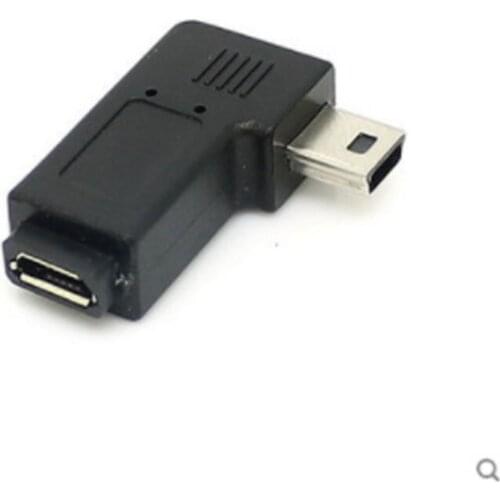 2Pcs Left and Right Elbow Mini Usb Male To Micro Usb Female 90 Degree Mini to Micro Extension Adapter