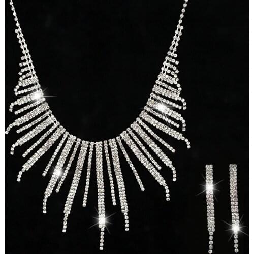 2016 New European Big Luxury Crystal Necklace Gem Crystal Statement Necklace Choker Collar Necklace for the bride #N118