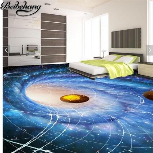 Beibehang Large custom living room shopping mall flooring 3d self - adhesive waterproof sky decoration 3D floor paste wallpaper