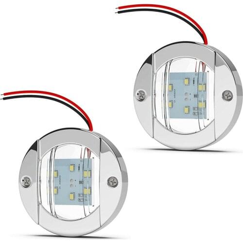 4Pcs IP67 Waterproof Blue Round Marine Boat Stern Light 6-LED Indicator Lamp For Universal Vehicles Yacht