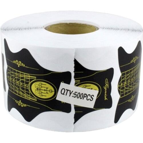 500Pcs/Roll Thick Nail Form For Acrylic UV Gel Tip Extension Guide French Self-Adhesive Forms Stickers Nails Art Tools