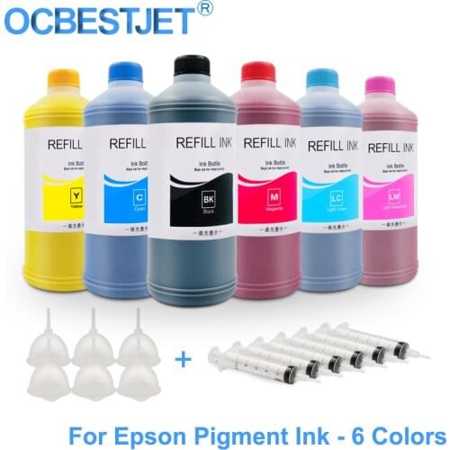 6x500ML Universal Pigment Ink Refill Ink Kit For Epson Stylus Pro 7600 9600 7500 9500 10000 10600 7800 7880 9800 9880 4800 4880