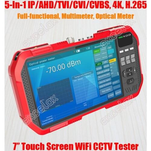 7-inch WiFi 4K 8MP IP AHD TVI CVI CVBS Camera CCTV Tester Touch Screen H.265 ONVIF Optical Fiber Power Meter Multimeter A86