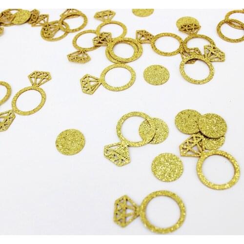 Diamond Ring Confetti Gold Glitter Wedding Table Decoration Table Confetti Bridal Shower Engagement Party Decor Table Scatter