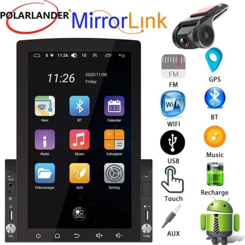 Vertical Screen GPS Mirror Link 2 Din WiFi Car Radio Bluetooth FM 10.1 inch Video Output Multi-language 3USB Android MP5 Thin