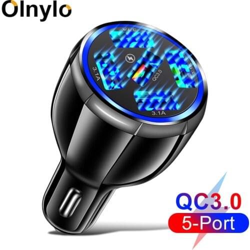 Car Charger Fast Charge QC3.0 5Port USB Adapter in car 5V3A USB Car Charger For Samsung Xiaomi Redmi Note 10 Tablet Phone Charge