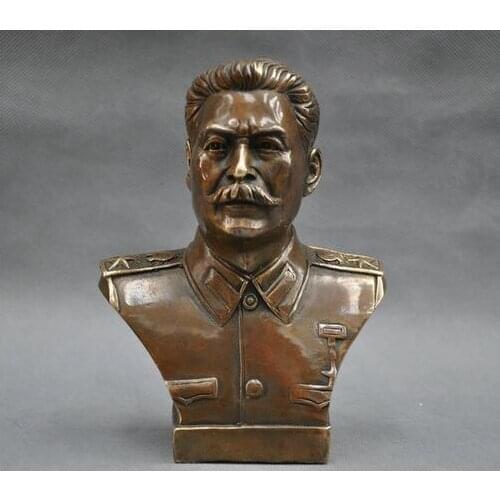 6'' Russian Leader Joseph Stalin Bust Bronze Statue ++++Free Shipping