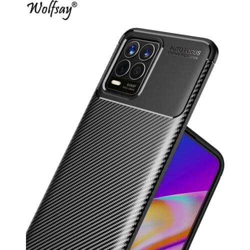 For Oppo Realme 8 Case Bumper Silicone Carbon Fiber Shockproof Back Cover For Oppo Realme 8 Case For Realme 8 6 7 8Pro 6.4 inch