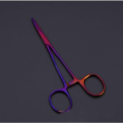 Colorful Stainless Steel Straight Animal Hemostatic Forceps Forceps Needle Portable Pet Towel Clamp Pliers 12.5cm 190911