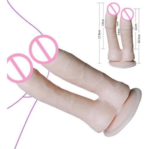 Double Big Dildo Vagina With Anus Prostate Massage Anal Plug Butt Plug Lesbian Masturbator Sex Toys For Woman Man Couples Gay