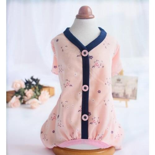 Cotton Dog Cat JumpSuit Shirt Print Tracksuit For Small Cats Dogs Pet Puppy Floral Pajamas Pants T-Shirt Pet Clothes