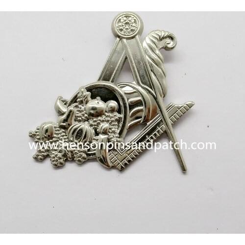 Custom 3D silver metal compass badge