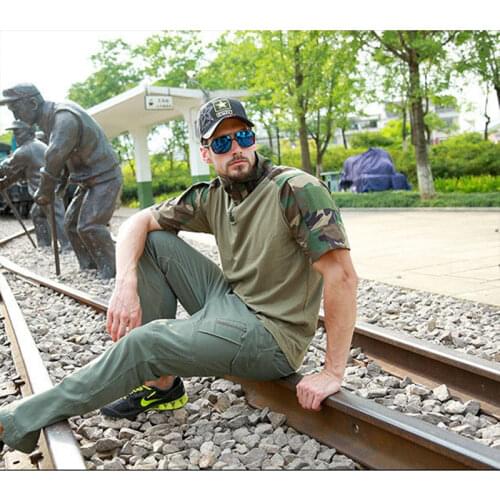 Camouflage polo shirts men Tactics military sports Casual Short sleeve polo shirts male summer cotton polo Mens tees tops