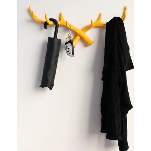 Resin Deer Horn Nordic Hook hanger Wall For Keys Holder Hat Coat Home wall decorative clothes Hanger Hooks towel