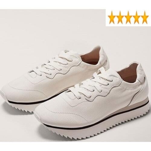 Women Leisure White Shoes Autumn Lace Up Fashion Platform Height Increasing Sneakers Female Breathable Outdoor Luxury Trainers