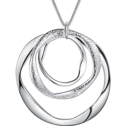 Round shiny silver plated Necklace New Sale silver necklaces & pendants /EBEUNMGS JXQTXUZQ