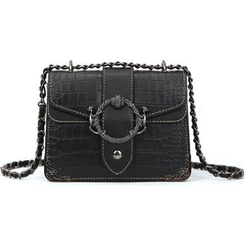 Retro Hong Kong style small bag female new wave Korean style messenger bag Mori stone pattern one-shoulder small square bag