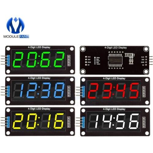 TM1637 LED Display Module for Arduino 4 Digit 7 Segment 0.56 inch Time Clock Indicator Tube Module Red Blue Green Yellow White