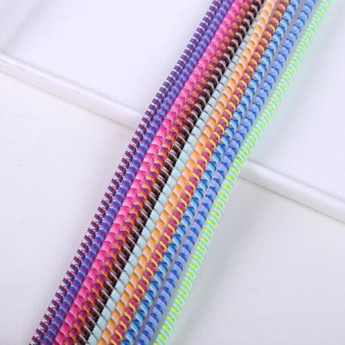 100PCS/lot Length 1.4M 3 in 1 Colorful TPU spiral USB Charging cable cord protector wrap cable winder for iphone 5 5s 6 6s 7