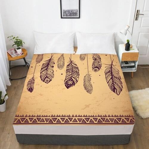 Customize Fitted Sheets Mattress Cover With Elastic Band 3D Bedsheet Linens 90x200 180x200 Bed Sheet Bedding Bohemia