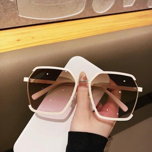 New European and American fashion large Frame Sunglasses Womens two color trend polygonal net Red Street Photo anti ultraviolet