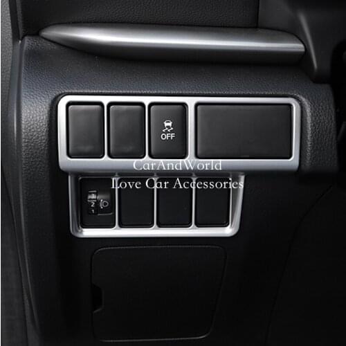 Left Control Console Headlights Adjust Switch Button Cover Trims For Mitsubishi Eclipse Cross 2018 2019 Chrome Car Accessories
