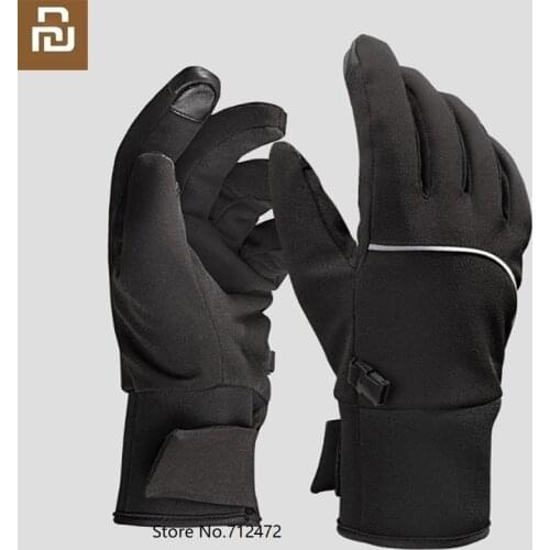 Youpin QIMIAN Touch Screen Gloves Plus Velvet Warm Waterproof Night Reflective Strip Gloves Men Women Winter Driving Riding