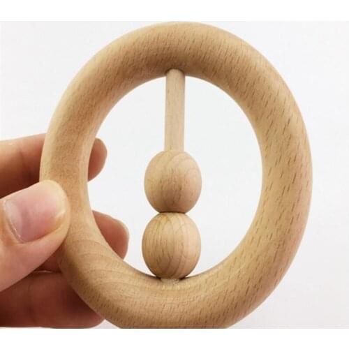 Lets Make Baby Toys Rattles For Newborns Bed Bell Wooden Ring 0-12 Months Beech 1PC Animal Panda Wood Teether Educational Toys
