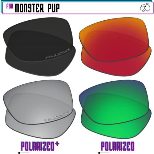 EZReplace Polarized Replacement Lenses for - Oakley Monster Pup Sunglasses - BkSrP Plus-RedGreenP
