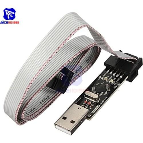 USBasp USB ISP 3.3V / 5V AVR Programmer USB ATMEGA8 ATMEGA128 New with 10 Pin Wire Support Win7 64 Bit