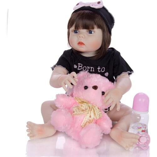 Realistic Full Silicone Body reborn baby Dolls Lifelike girl reborn toddler Kids Playmates Baby Toys Girl Christmas Gifts