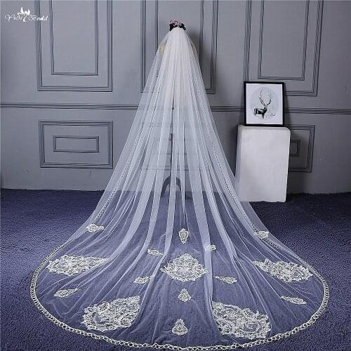 RSV87 Real Pictures Yiaibridal Stock One Layer Appliques Lace Veu De Noiva Longo