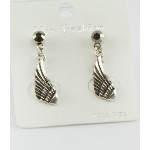 Dangle Wing Figured Cubic Zirconia Earrings