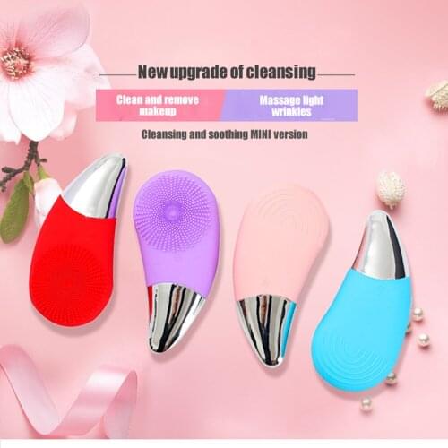 Facial Brush Silicone Electric Vibration Facial Washing Brush Waterproof All Skin care USB Gentle Exfoliating Deep Cleansing