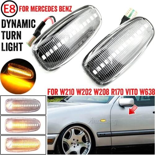 2 pieces Led Dynamic Side Marker Turn Signal Light Sequential Blinker Light For Mercedes BENZ W210 W202 W208 R170 Vito W638