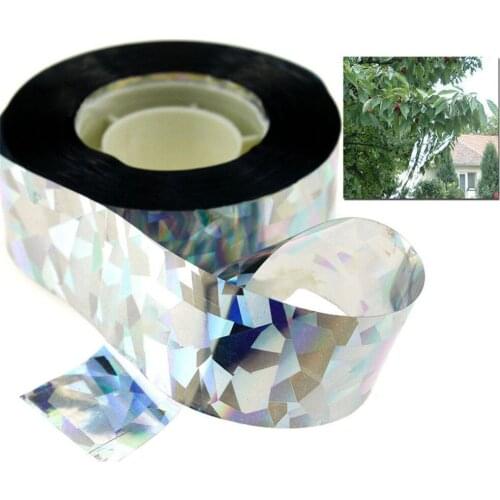 1Pc80 Meters Holographic Flash Reflective Bird Scare Tape Flash Tape Sound Emitting Audible Repellent Deterrent For Garden Depot