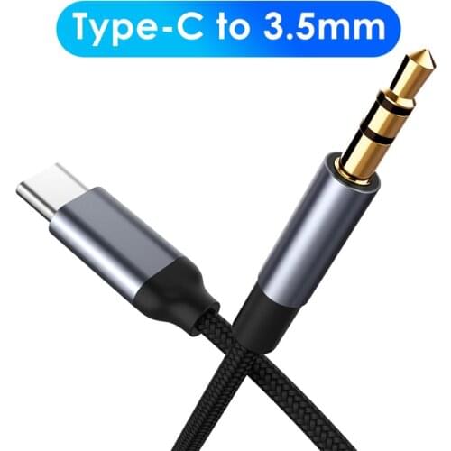Type-C to 3.5mm AUX Headphone Jack Audio Connector Cable Cord for Phone Tablet